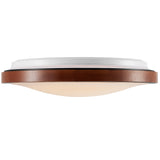 Telbix Orlin Tricolour LED Round Oyster Light with Wood Accent | Medium