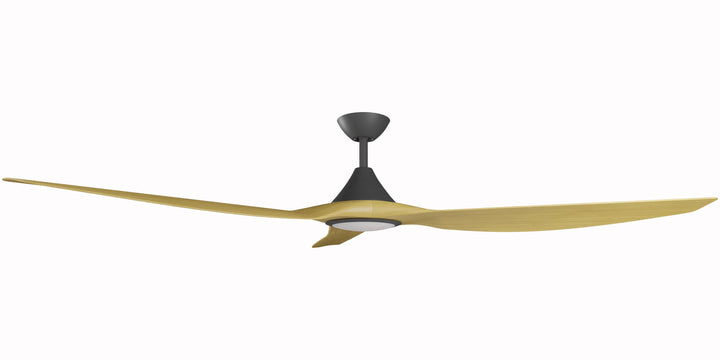 Calibo Smart CloudFan 72" (1830mm) ABS DC Ceiling Fan with 20W CCT LED Light and Remote | Black & Bamboo