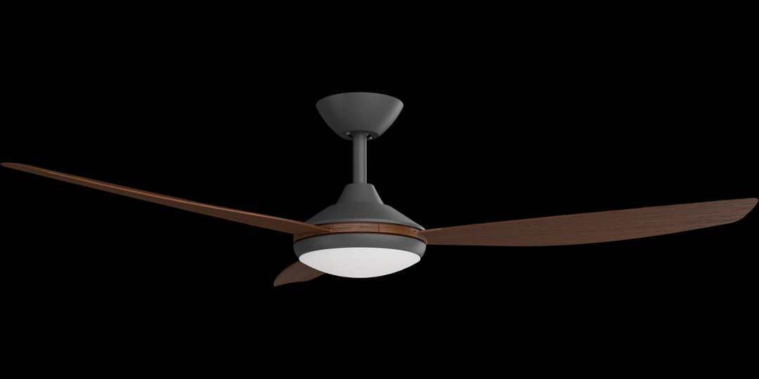 Calibo Condor 56" DC Smart Ceiling Fan with LED Light and Remote Control | Black and Koa