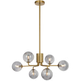 Telbix Antique Gold Felton 6 Light Pendant | Smoke