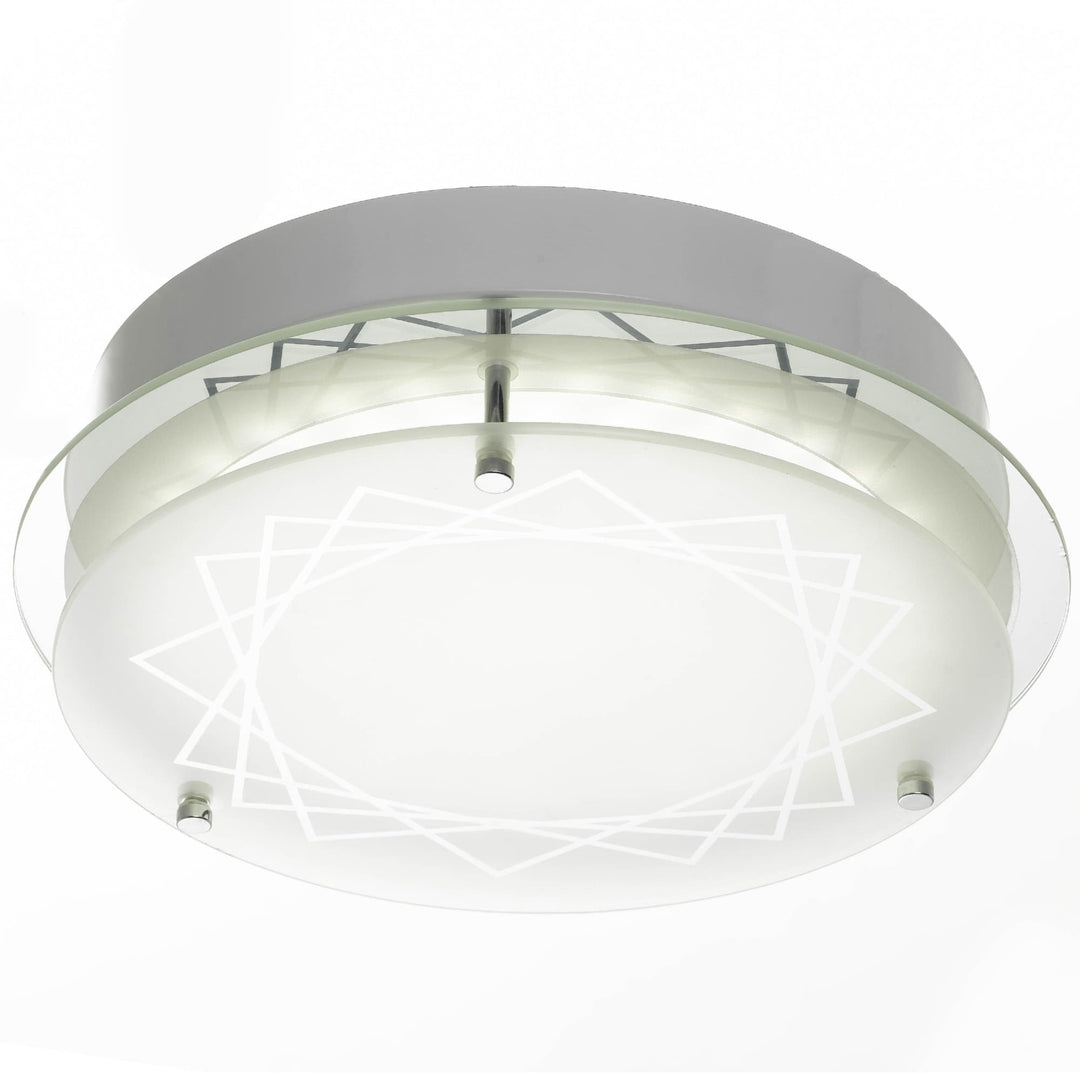 Telbix Fosco LED Oyster Light | Chrome and Frost