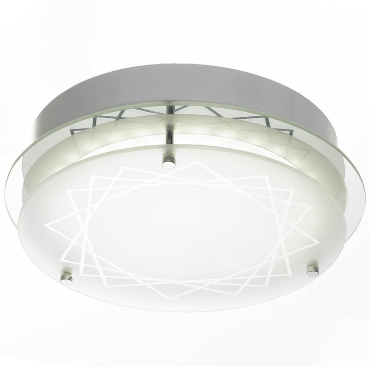 Telbix Fosco LED Oyster Light | Chrome and Frost