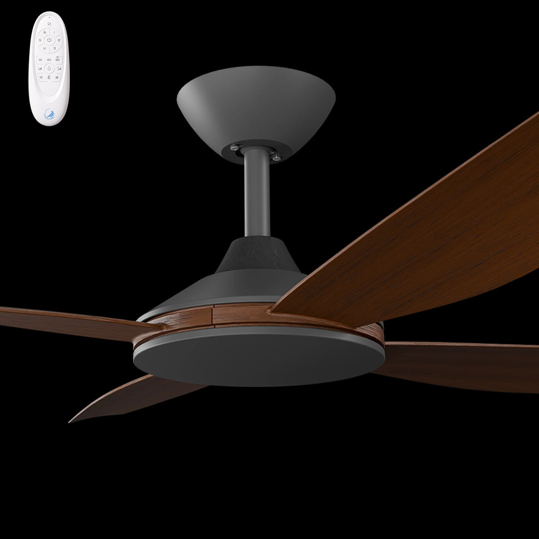 Calibo Vanga 48" DC Smart Ceiling Fan with Remote Control | Black and Koa