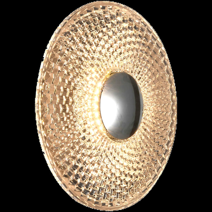 Calibo Bilby Crystalline 180mm Round LED Wall Light | Chrome