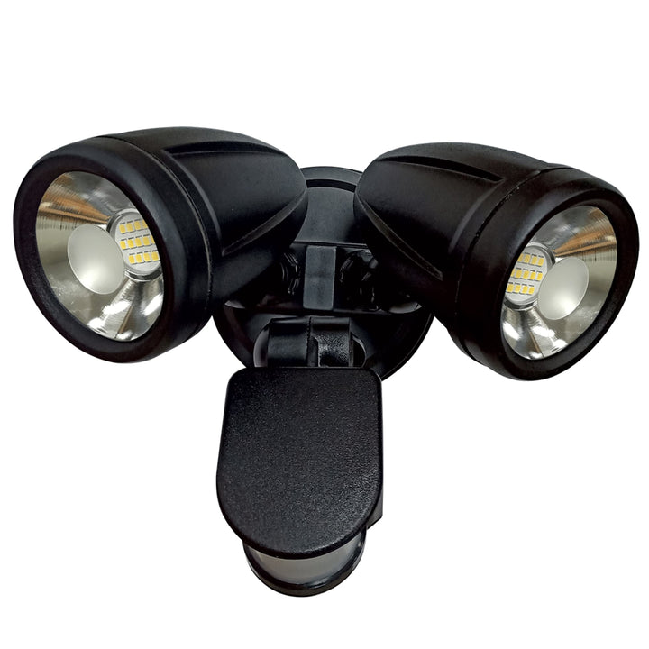 Telbix Illume Twin Exterior LED Spotlight with Sensor | Black