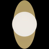 Calibo Crest Opal Glass 140mm Orb Wall Light Oval Plate 300mm | Brass