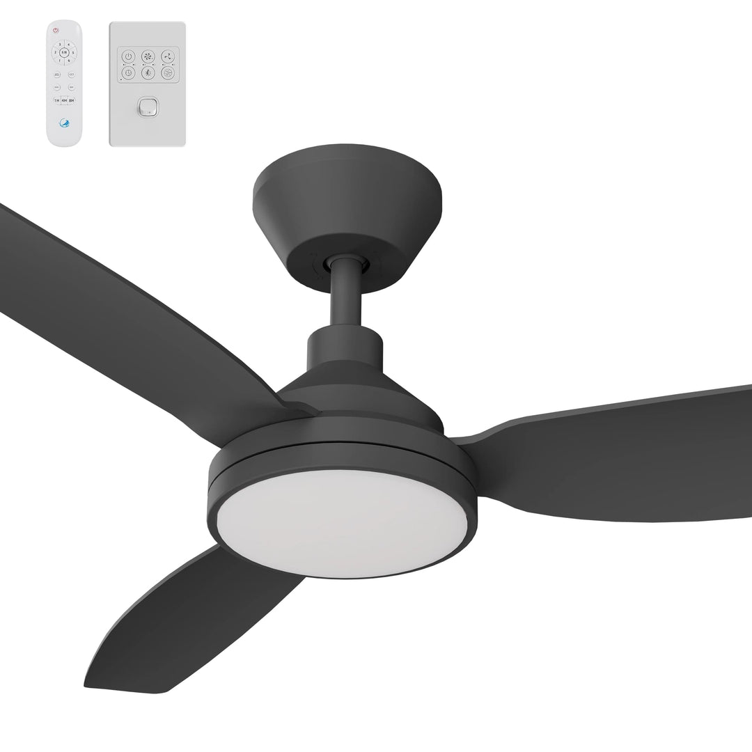 Calibo Sora 52" DC Ceiling Fan with LED Light, Wall Control and Remote | Black