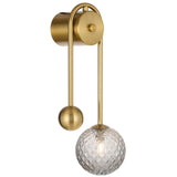 Telbix Felton Arm Wall Light | Antique Gold and Smoke Tear