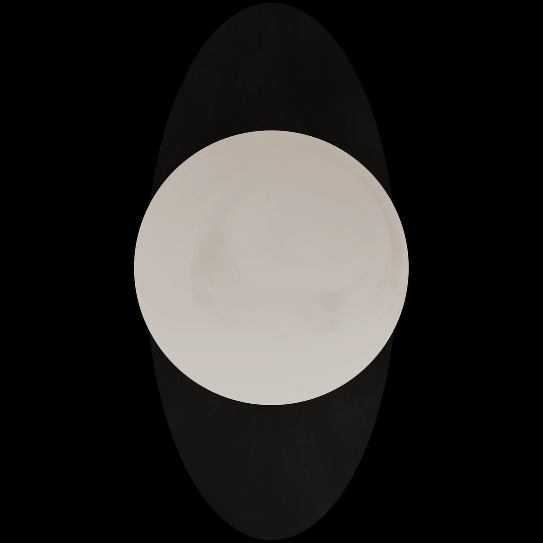 Calibo Crest Alabaster Glass 140mm Orb Wall Light Oval Plate 300mm | Black
