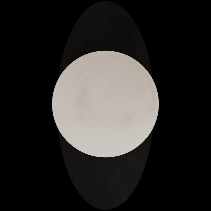 Calibo Crest Alabaster Glass 140mm Orb Wall Light Oval Plate 300mm | Black