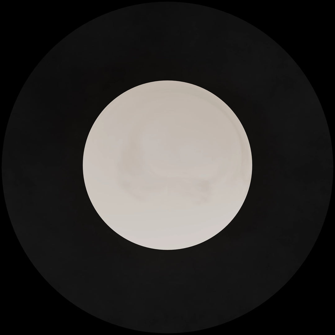 Calibo Crest Alabaster Glass 140mm Orb Wall Light Round Plate 300mm | Black