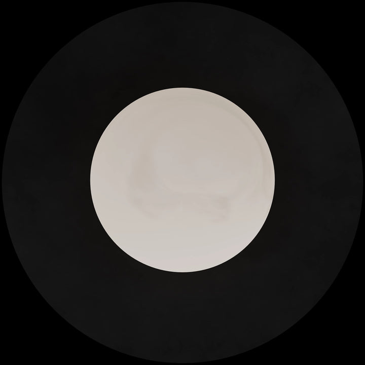 Calibo Crest Alabaster Glass 140mm Orb Wall Light Round Plate 300mm | Black