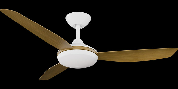 Calibo Condor 48" DC Smart Ceiling Fan with LED Light and Remote Control | White and Teak