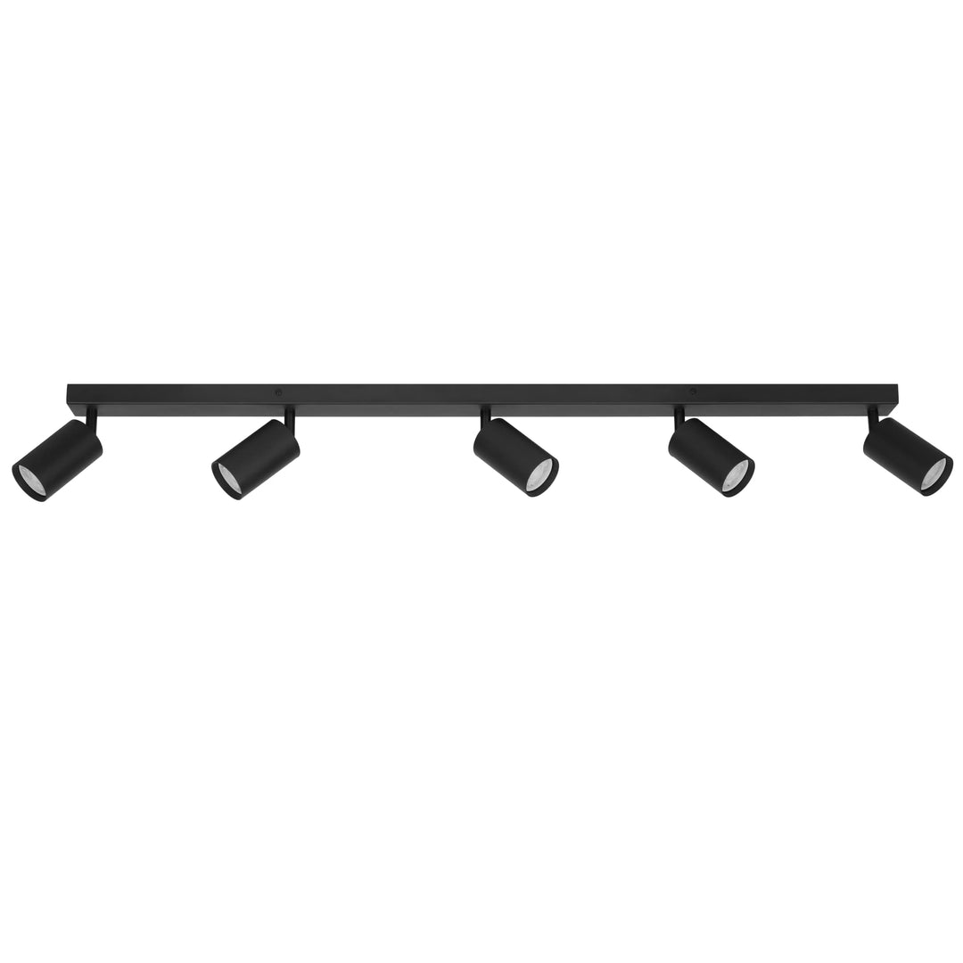 Telbix Picard 5 Light Minimalist Bar Spotlight with Rotatable Heads | Black