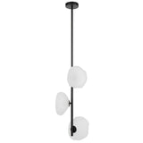 Telbix Zecca 3 Light Vertical Pendant | Black and Frost