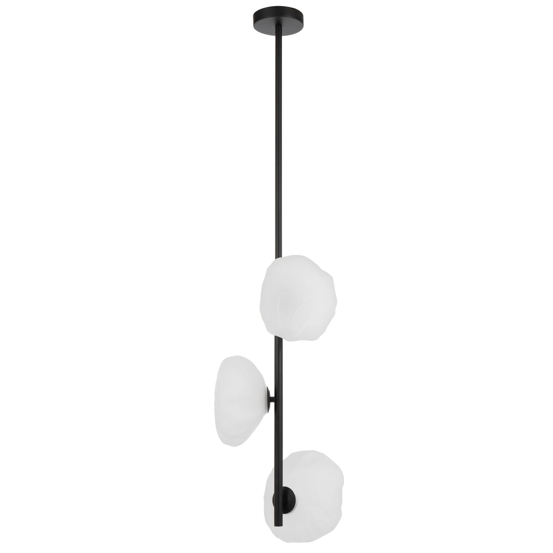 Telbix Zecca 3 Light Vertical Pendant | Black and Frost