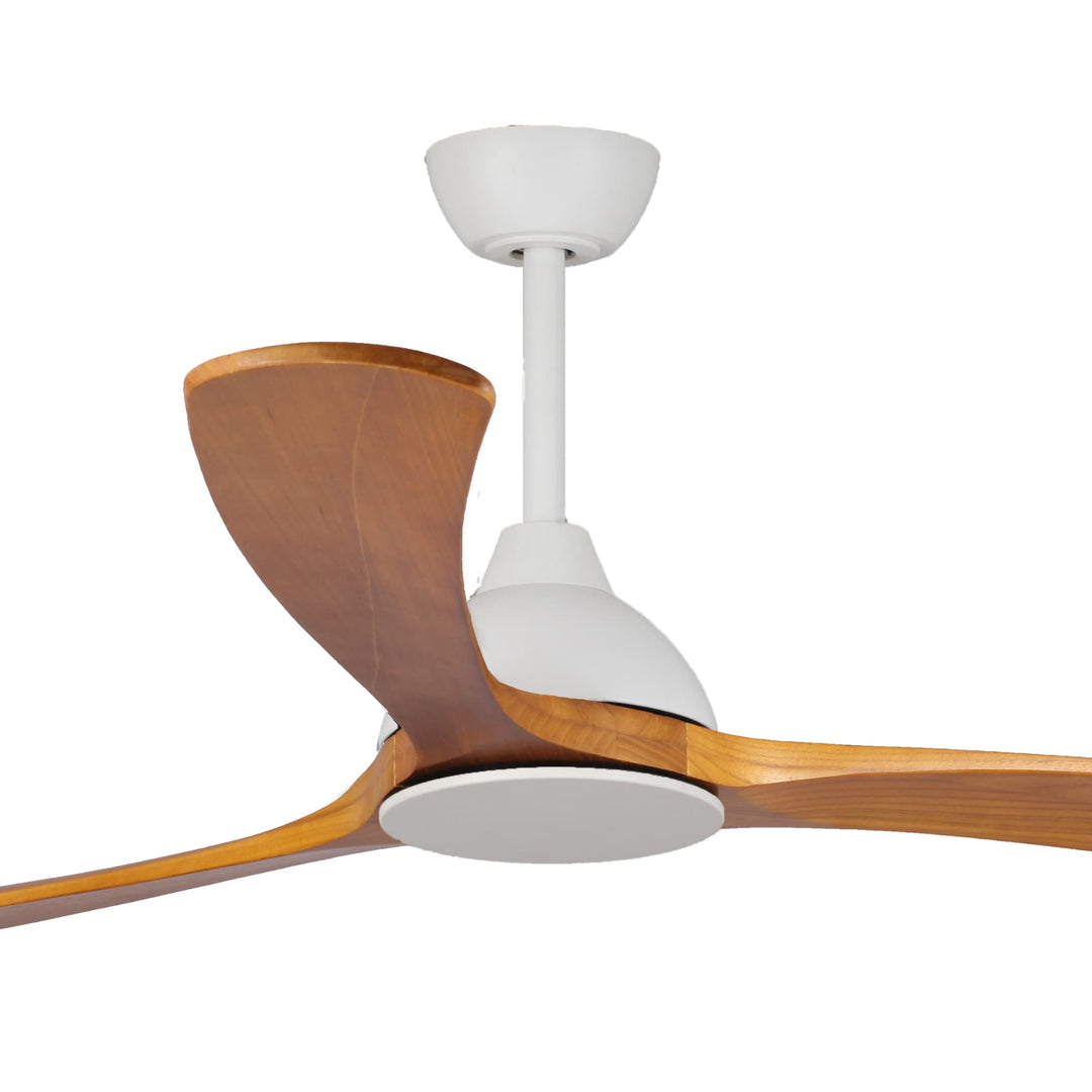 Fanco Sanctuary DC 70" Solid Timber Blade Indoor/Outdoor Ceiling Fan With Remote | White/Teak