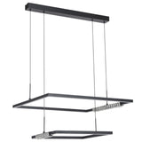 Telbix Zafra 2 Tier Cascading Square Tricolour LED Pendant with Crystals | Black