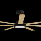 Calibo Alula 80" (2032mm) 7 Blade Indoor/Outdoor DC Ceiling Fan with 24W Light & Remote | Black & Bamboo