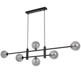 Telbix Black Tyson 6 Light Pendant | Smoke