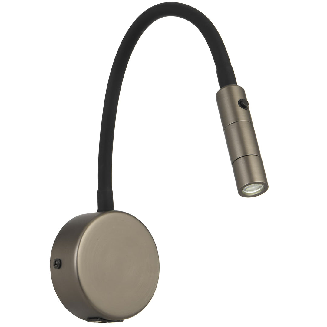 Telbix Solio Modern Minimalist Adjustable Tubular LED Wall Light | Nickel