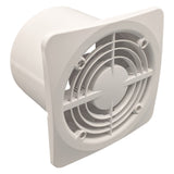 Fanco Dynamic 150 Square Wall/Ceiling Exhaust Fan with Glass Panel | White