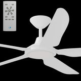 Calibo Storm 56" (1430mm) 5 Blade 18W Tricolour LED Light Indoor/Outdoor DC Ceiling Fan & Remote | White