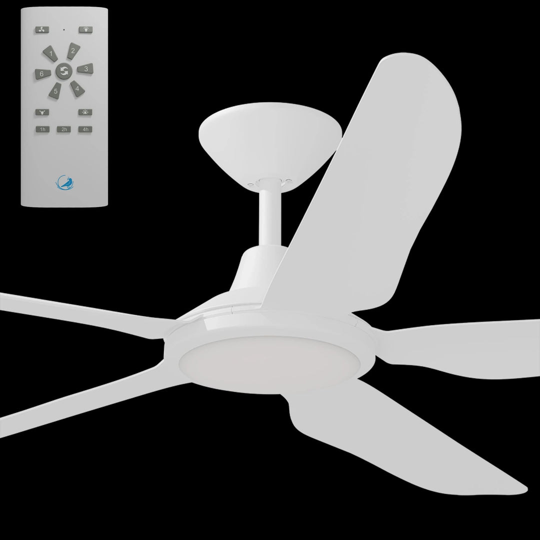 Calibo Storm 56" (1430mm) 5 Blade 18W Tricolour LED Light Indoor/Outdoor DC Ceiling Fan & Remote | White