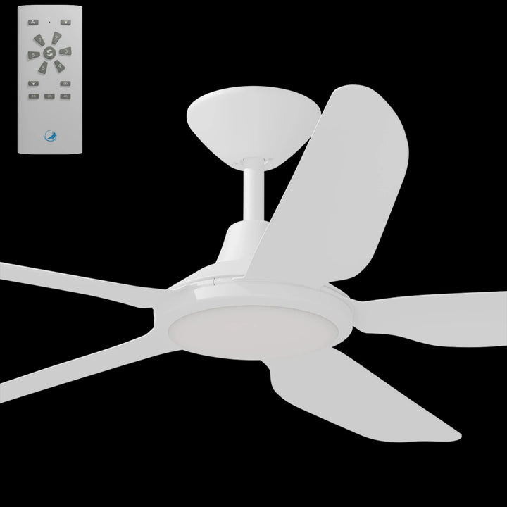 Calibo Storm 52" (1320mm) 5 Blade 18W Tricolour LED Light Indoor/Outdoor DC Ceiling Fan & Remote | White