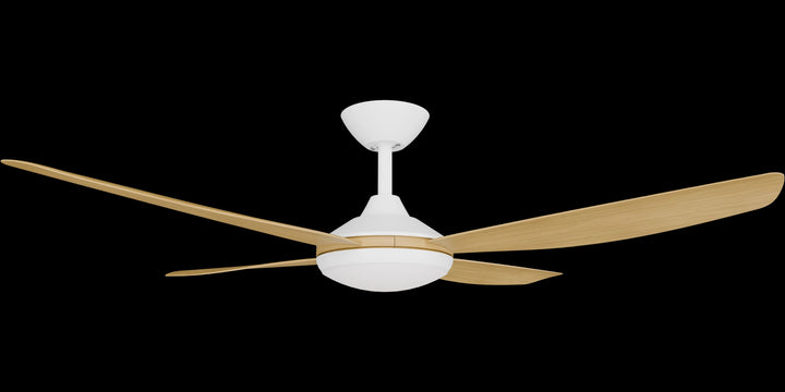 Calibo Vanga 52" DC Smart Ceiling Fan with LED Light and Remote Control | White and Bamboo