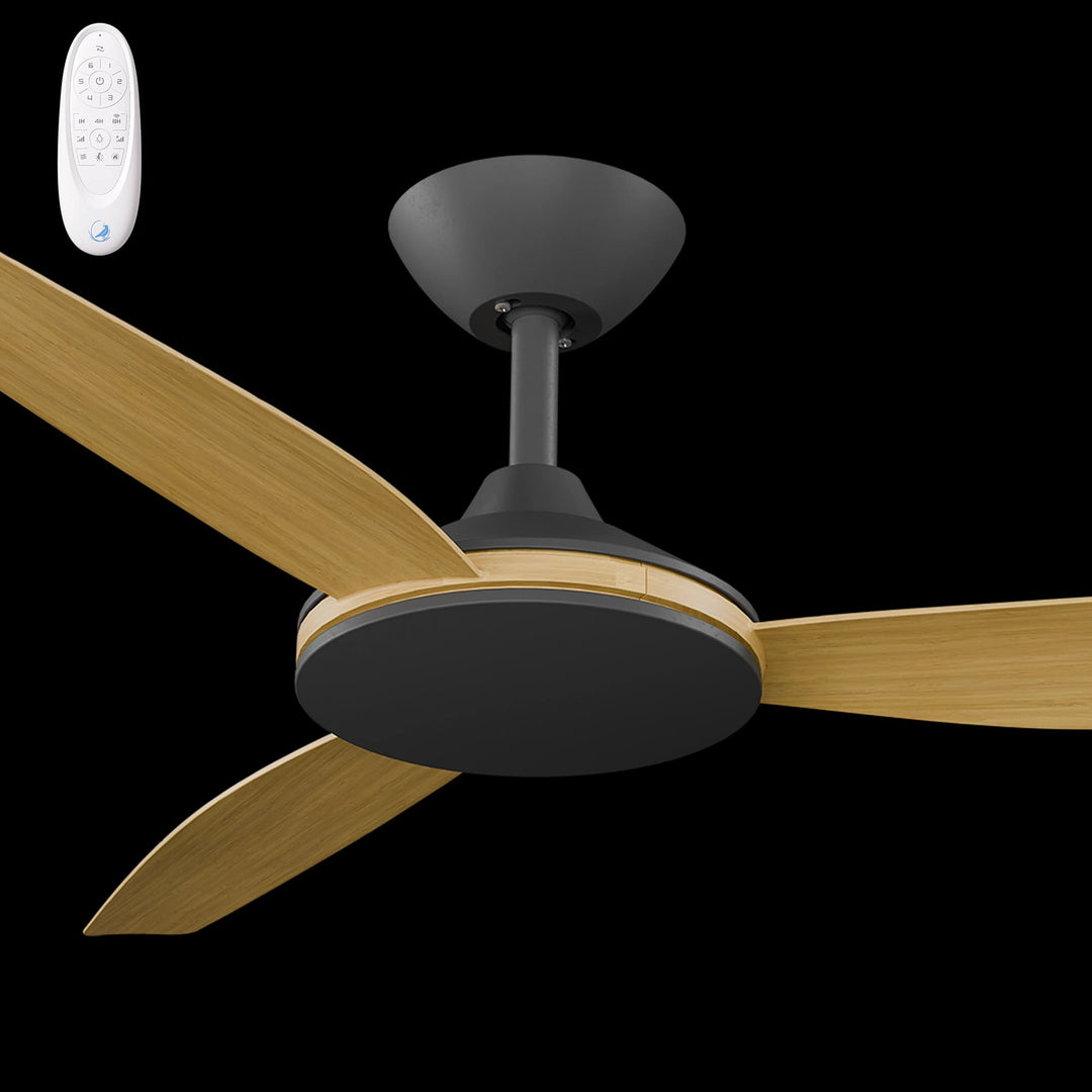 Calibo Condor 48" DC Smart Ceiling Fan with Remote Control | Black and Bamboo