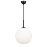 Black Telbix Bally Opal Matt Glass Ball Pendant Light | 300mm