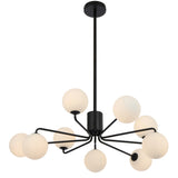 Telbix Black Felton 9 Light Pendant | Opal Matt