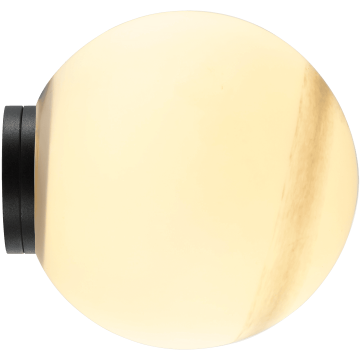 Calibo Crest Alabaster Glass 120mm Orb Wall Light | Black
