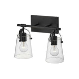 Hinkley Foster 2 Light Modern Glass Wall Light | Black