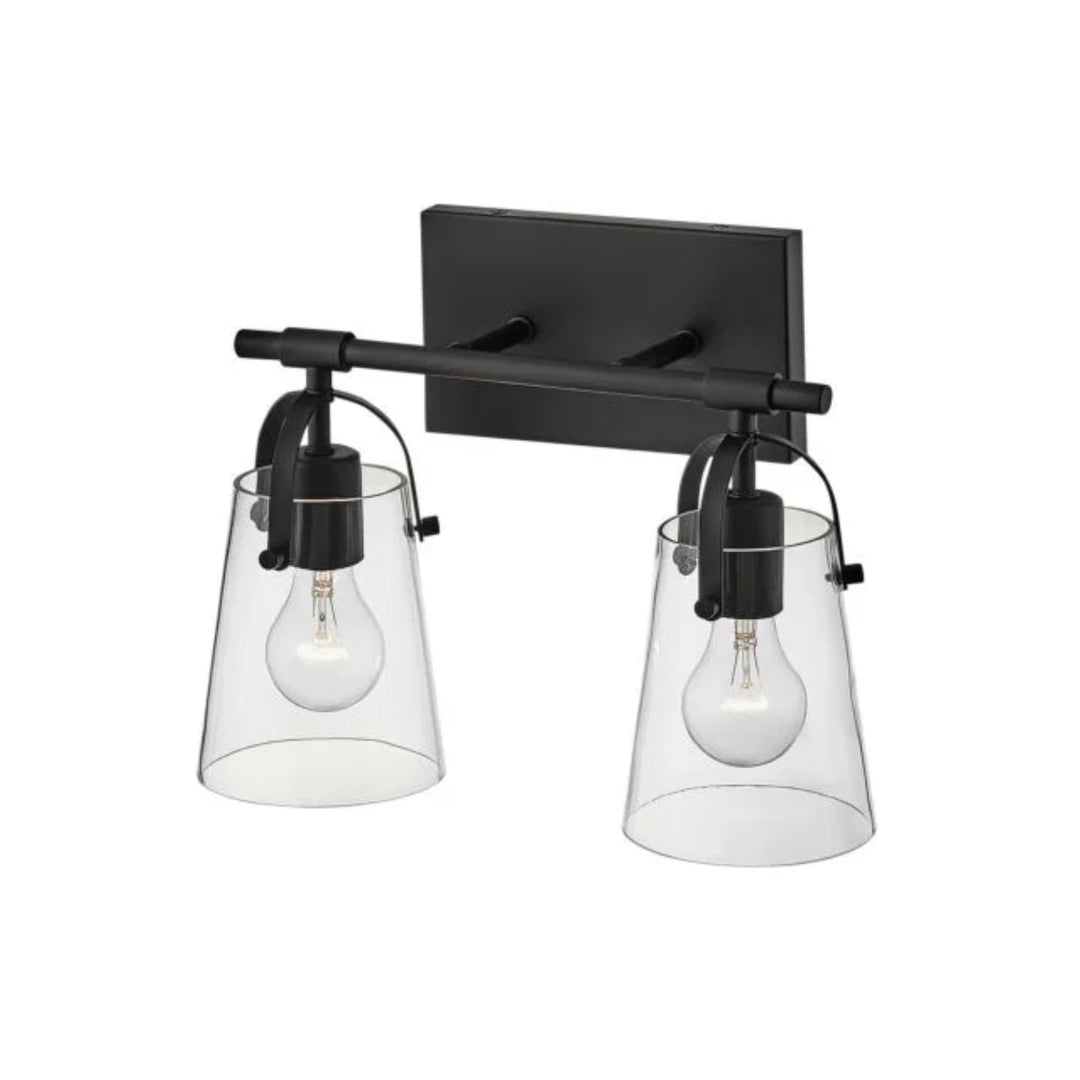 Hinkley Foster 2 Light Modern Glass Wall Light | Black