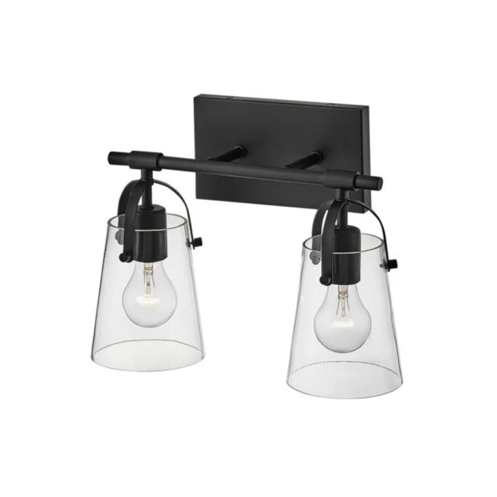 Hinkley Foster 2 Light Modern Glass Wall Light | Black