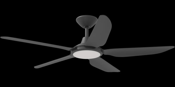 Calibo Storm 52" (1320mm) 5 Blade 18W Tricolour LED Light Indoor/Outdoor DC Ceiling Fan & Remote | Matte Black