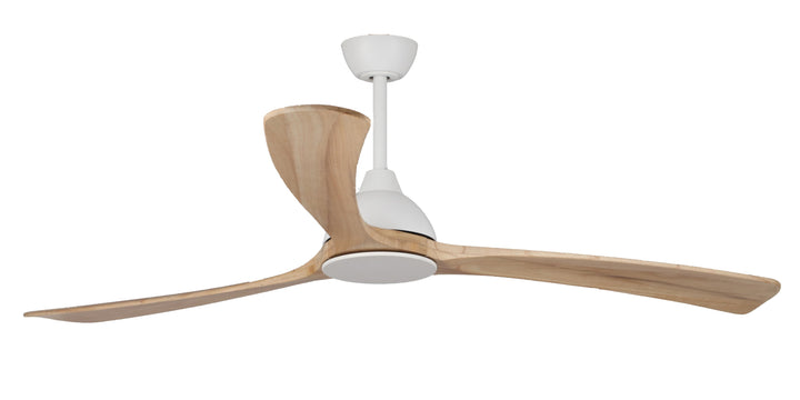 Fanco Sanctuary DC 70" Solid Timber Blade Indoor/Outdoor Ceiling Fan With Remote | White/Natural Blades