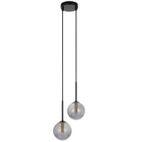 Telbix Gaston Black 2 Light Pendant Light | Smoke