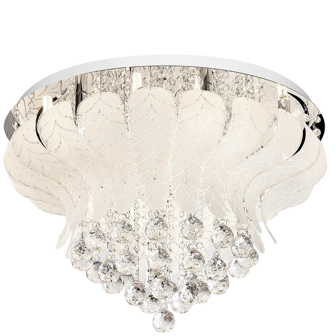 Telbix Odessa 10 Light Crystal CTC Light | White Nickel