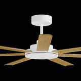 Calibo Alula 60" (1524mm) 7 Blade Indoor/Outdoor DC Ceiling Fan & Remote | White & Teak