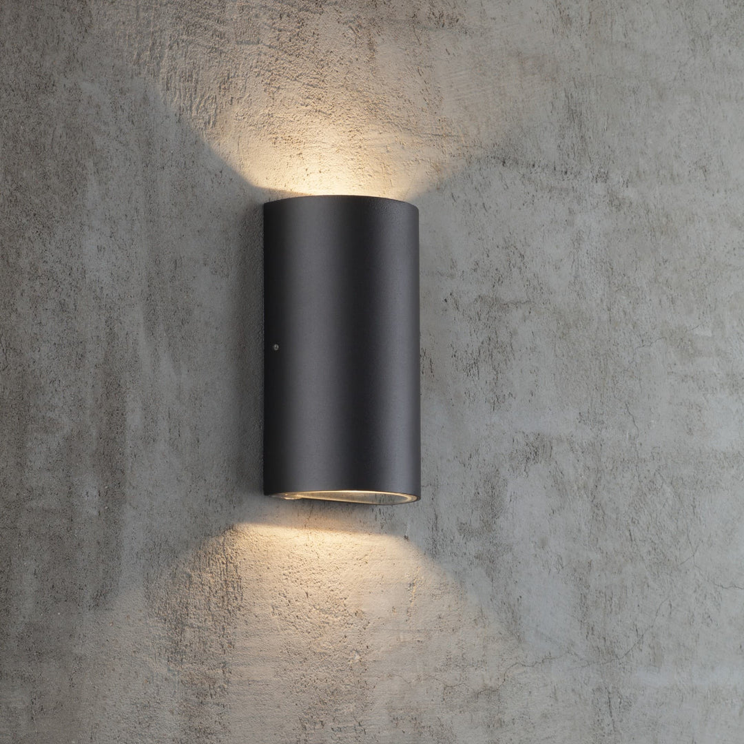 Nordlux Rold Round Up/Down Outdoor LED Wall Light | Black