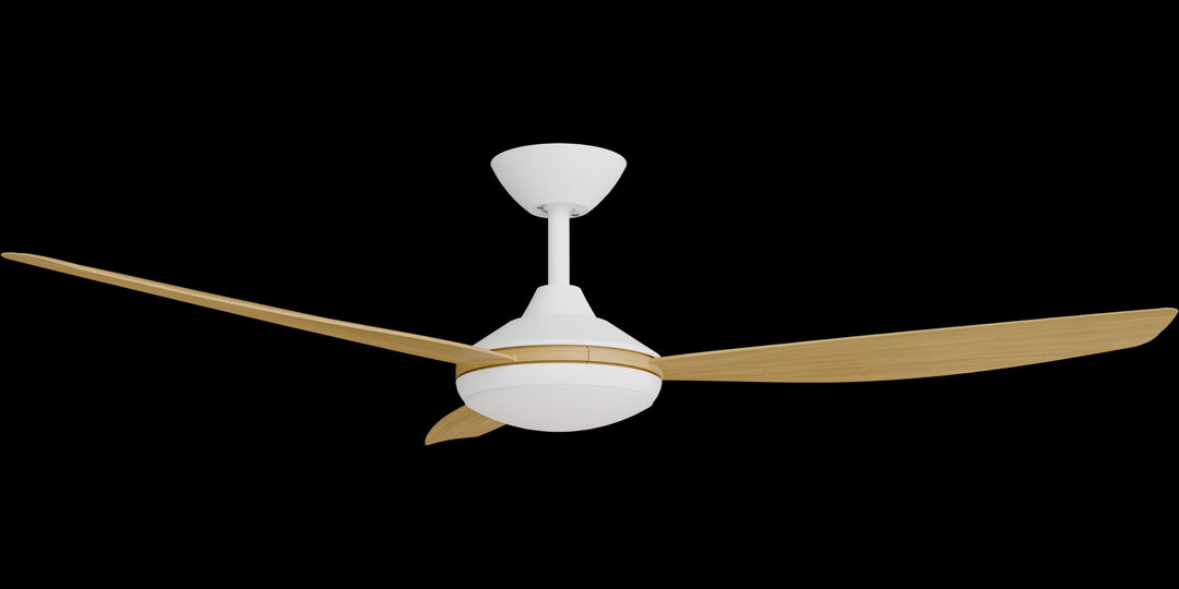 Calibo Condor 56" DC Smart Ceiling Fan with LED Light and Remote Control | White and Bamboo