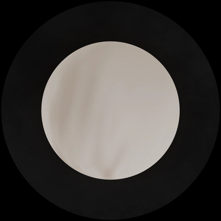 Calibo Crest Alabaster Glass 120mm Orb Wall Light Round Plate 200mm | Black