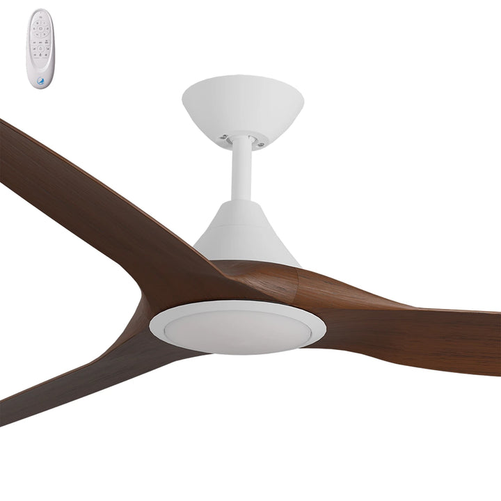 Calibo Smart CloudFan 60" (1520mm) ABS DC Ceiling Fan with 20W CCT LED Light and Remote | White & Koa