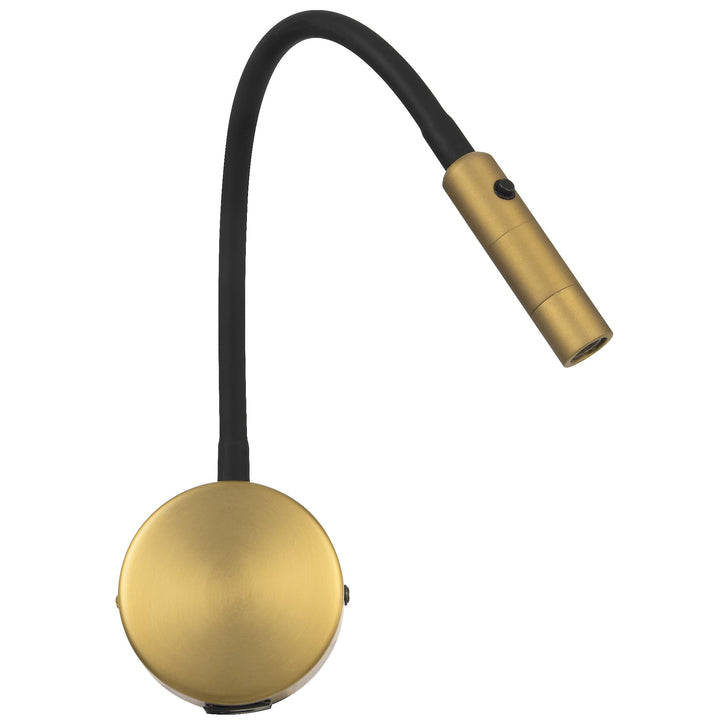 Telbix Solio Modern Minimalist Adjustable Tubular LED Wall Light | Antique Brass