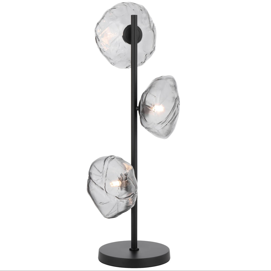 Telbix Zecca 3 Light Table Lamp | Black and Smoke