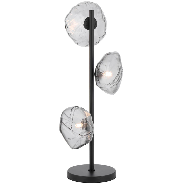 Telbix Zecca 3 Light Table Lamp | Black and Smoke