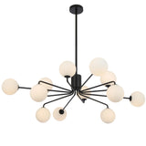 Telbix Felton 12 Light Pendant | Black and Opal Matt
